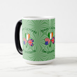 Taza Mágica Bandera personalizada del trébol americano irlandé
