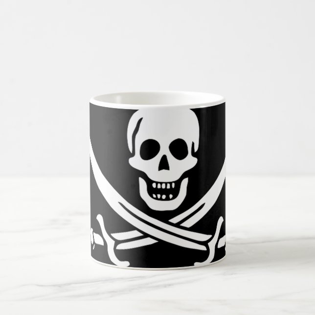 Taza Mágica Bandera pirata del capitán Calico Jack Rackham (Centro)