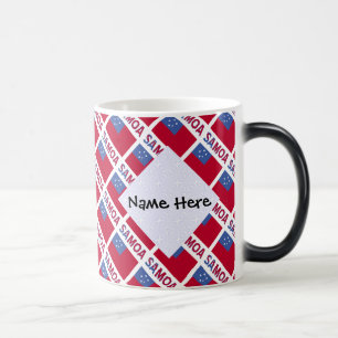 Taza Mágica Bandera samoana en negro con personalización