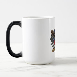 Taza Mágica Bandera vintage de cráneo de patriotas americanos