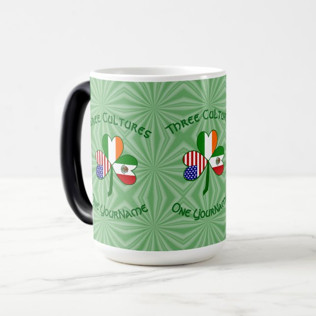 Taza Mágica Banderas americanas irlandesas de México destrozan (Anverso izquierdo)
