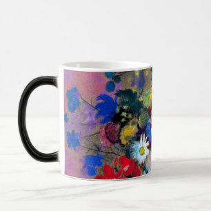 Taza Mágica Base blanca con flores Odilon Redon