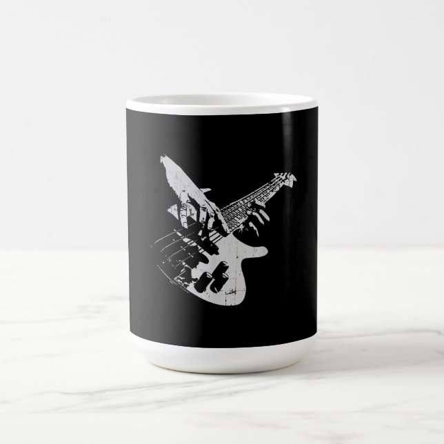 Taza Mágica Bass Guitar Player Gift Battend (Centro)