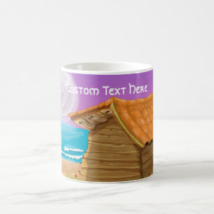 Taza Mágica Beach Hut en la playa iluminada por luna