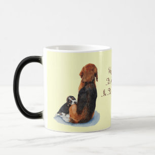 Taza Mágica Beagle lindo del perrito con arte del realista del