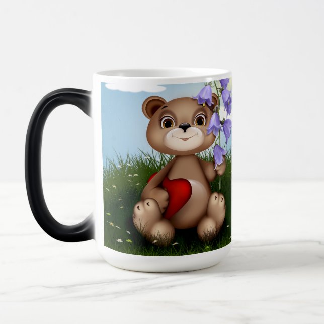 Taza Mágica Bear Holding Bouquet Flower-30926 (Izquierda)