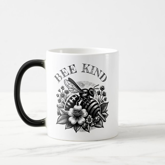 Taza Mágica Bee Kind | 'Miel de cosecha y flores personalizada (Izquierda)