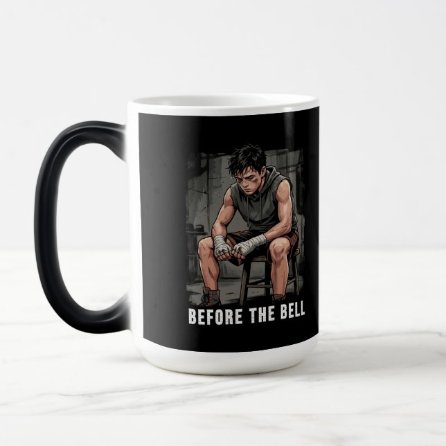 Taza Mágica Before The Bell Motivational Boxing Gym Art (Izquierda)