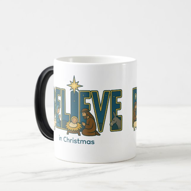 Taza Mágica Believe Nativity Color morphing Mug (Anverso izquierdo)