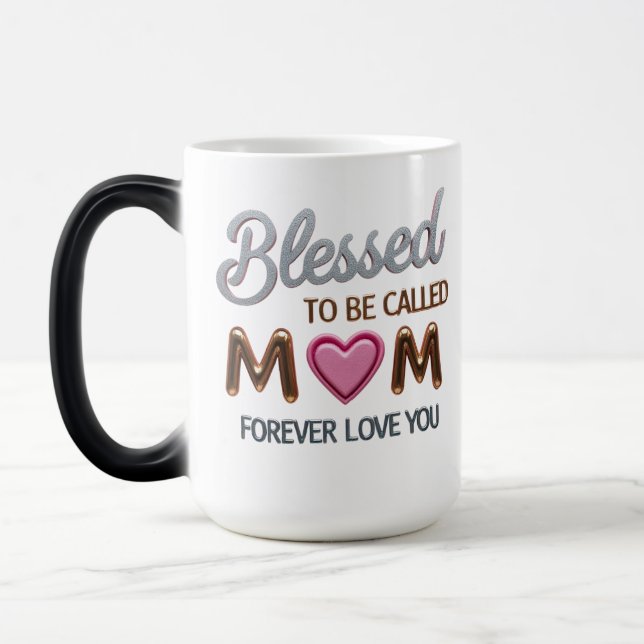 Taza Mágica Bendito ser llamado Mamá - Floral Magic Mug (Izquierda)