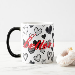 Taza Mágica "Better Together" Mano de arte de garabatos capric
