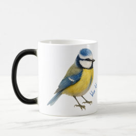 Taza Mágica Bird Blue Tit Mug, Watercolour Garden Bird Art