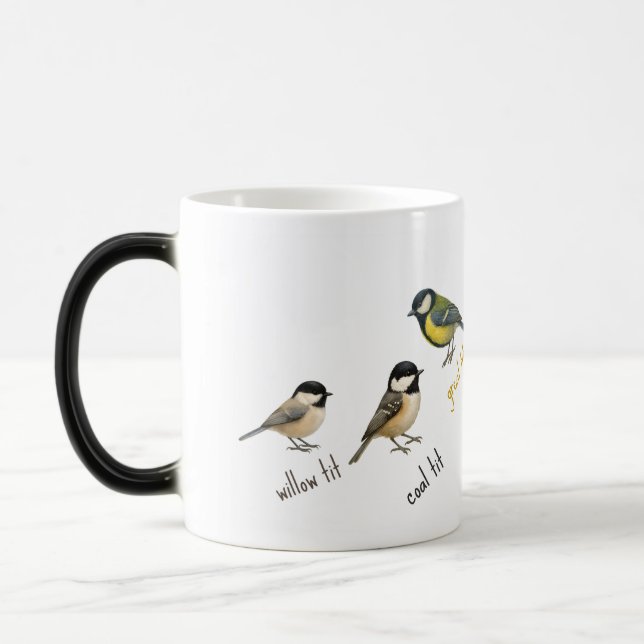 Taza Mágica Bird Mug – Garden Birds Watercolour Coffee Cup (Izquierda)