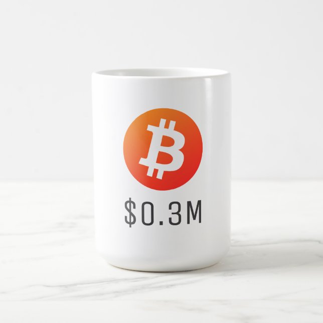 Taza Mágica Bitcoin $0.3 millones ($300.000) Un millón (Centro)
