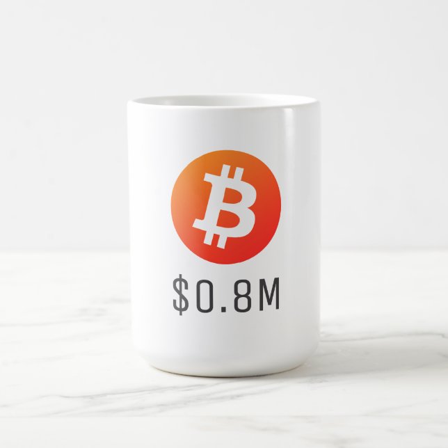 Taza Mágica Bitcoin $0.8 millones ($800.000) Un millón (Centro)