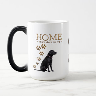 Taza Mágica Black Lab Gold Paw Mug - Morphing 15oz