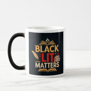 Taza Mágica Black Lit Matters   Leer, Levantarse, Resistir 