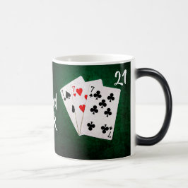 Taza Mágica Blackjack 21 punto - tres cartas Siete - Buena Sue