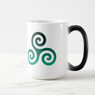 Taza Mágica Blanco del antiguo Triskele Verde