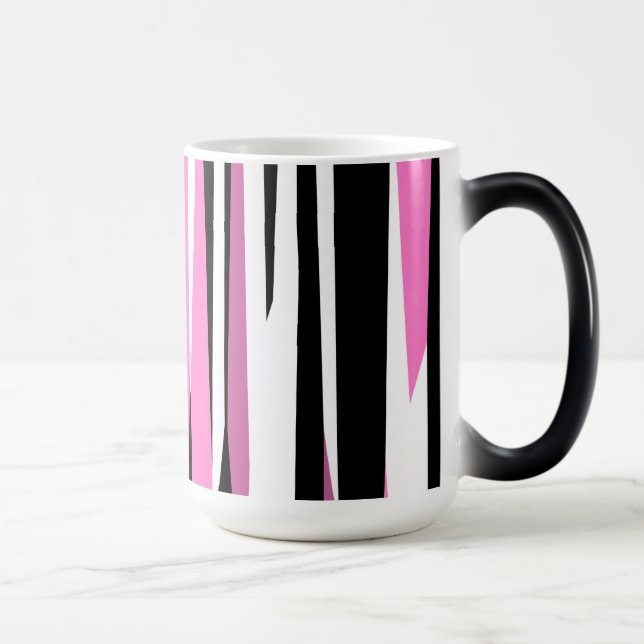Taza Mágica Blanco y negro rosa (Derecha)
