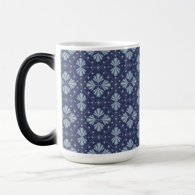 Taza Mágica Blue Geometric shapes Pattern  (Izquierda)