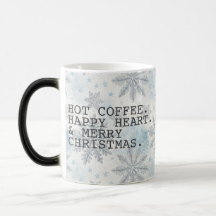Taza Mágica Blue Snowflake Hot Coffee Merry Christmas