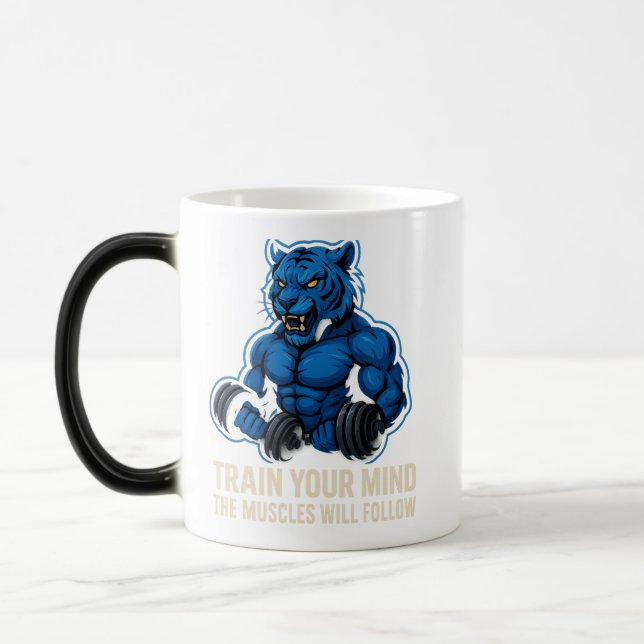 Taza Mágica Blue Tiger Power muscle | Train Your Mind First (Izquierda)