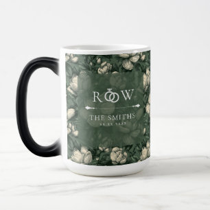 Taza Mágica Boda de Gardenias Verdes de Moda con Vegetación