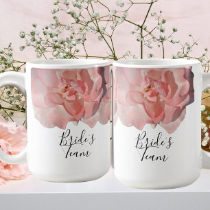 Taza Mágica Boda de la Squad de la Novia Floral de Rosa Coral