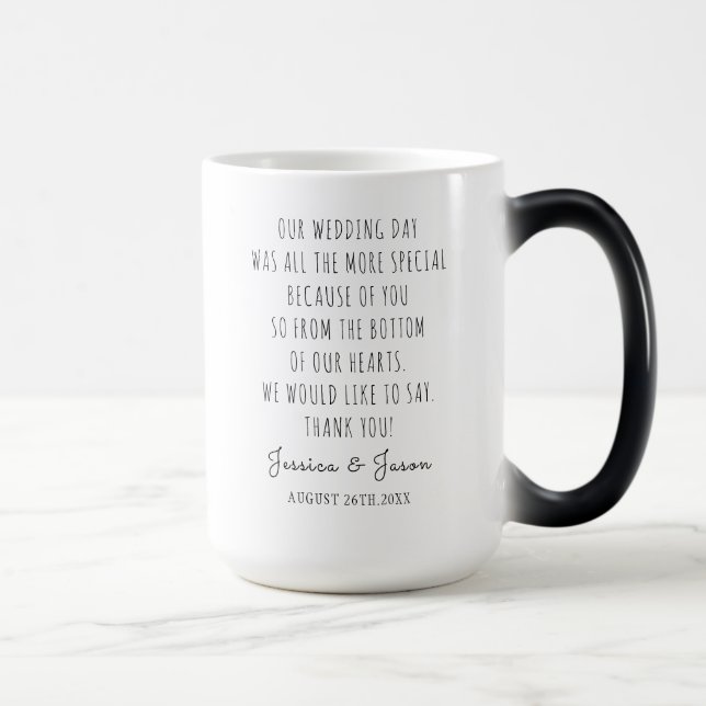 Taza Mágica Boda funcionario siempre obsequio gracias por casa (Derecha)