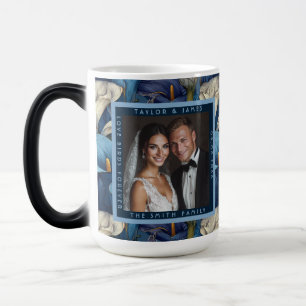 Taza Mágica Bodas Rústicas Inspiradas en Llamativas Calas Azul