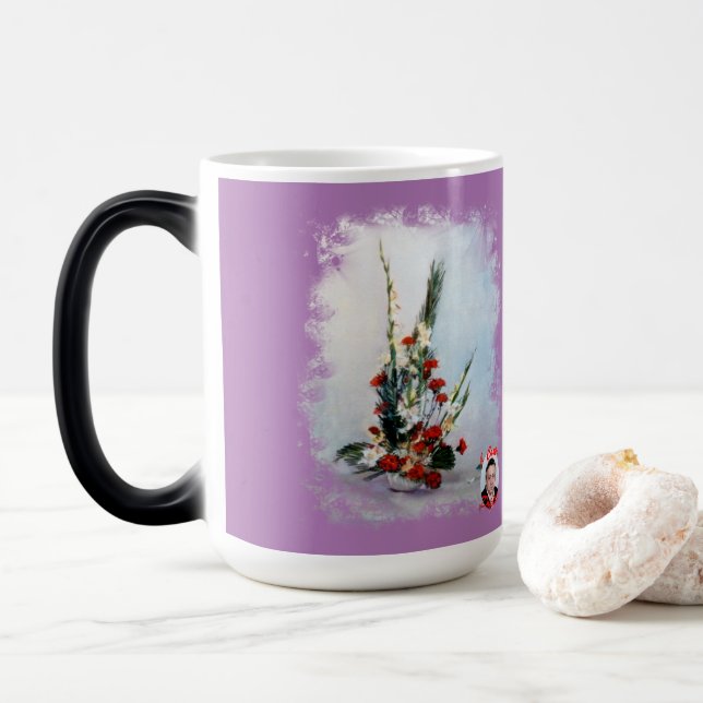 Taza Mágica Bodegón de flores (Con donut)