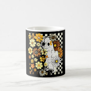 Taza Mágica Boho Floral Fall Fantasma Acción de Gracias Vibes 