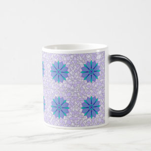 TAZA MÁGICA BOMBA CON ARTE DE FLORES AZULES GUAY