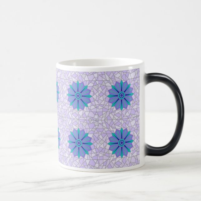 TAZA MÁGICA BOMBA CON ARTE DE FLORES AZULES GUAY (Derecha)