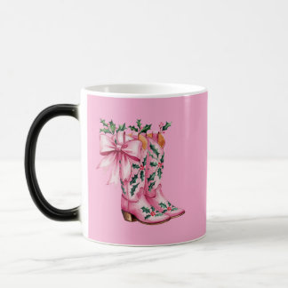 Taza Mágica botas de vaquero rosas