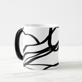 Taza Mágica Bouquet Blanc: Blanco y Negro Abstracto