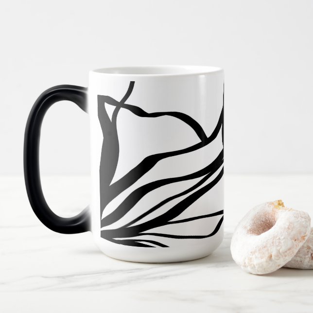 Taza Mágica Bouquet Blanc: Resumen blanco y negro (Con donut)