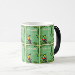 Taza Mágica Brasil tropical: Toucan en hojas de selva