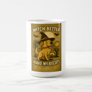 Taza Mágica Bruja Mejor Ten Mis Galletas Perro Divertido Hallo