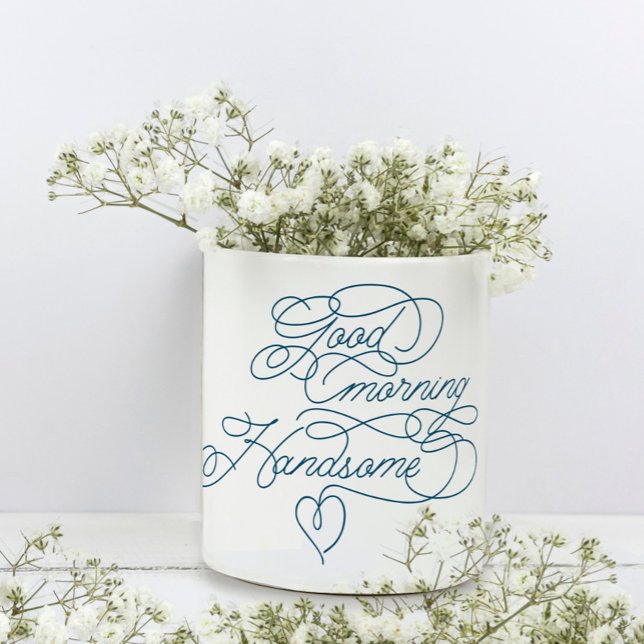 Taza Mágica Buenos días preciosa cita de amor para novio (Subido por el creador)