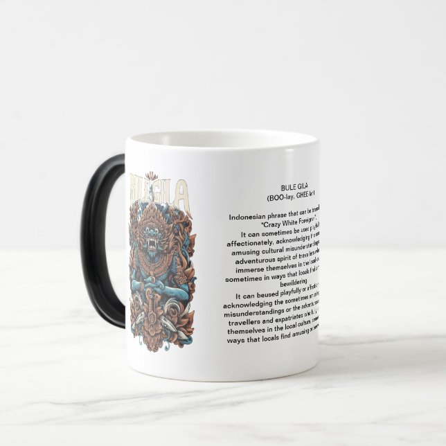 Taza Mágica Bule Gila mug con traducción al inglés (Anverso izquierdo)