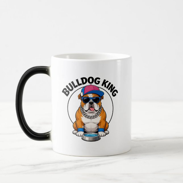Taza Mágica Bulldog King Cool Sunglasses Design (Izquierda)