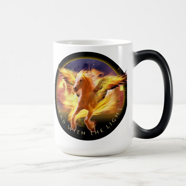Taza Mágica Caballo Pegasus "LÍDER CON LA LUZ" (Derecha)