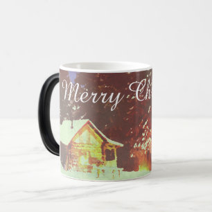 Taza Mágica Cabaña de invierno mágico Navidades Acogedor