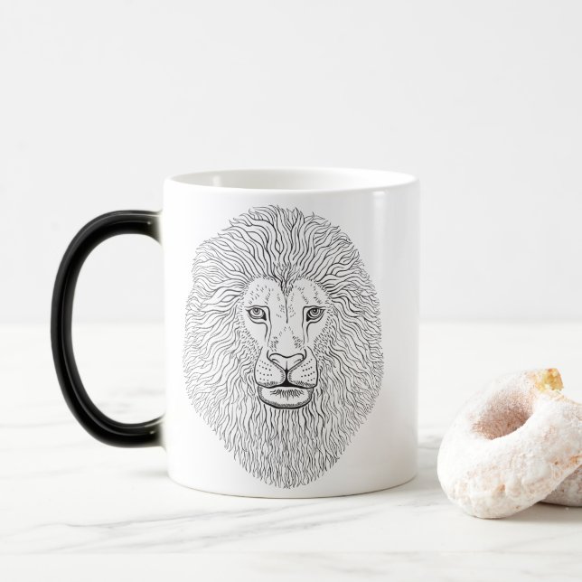 Taza Mágica Cabeza de león (Con donut)