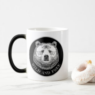 Taza Mágica Cabeza De Oso, Silvestre Y Libre, Ilustracion Derr