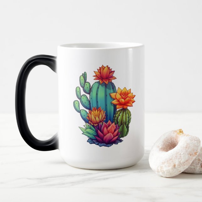 Taza Mágica Cactus en crecimiento de bonito (Con donut)
