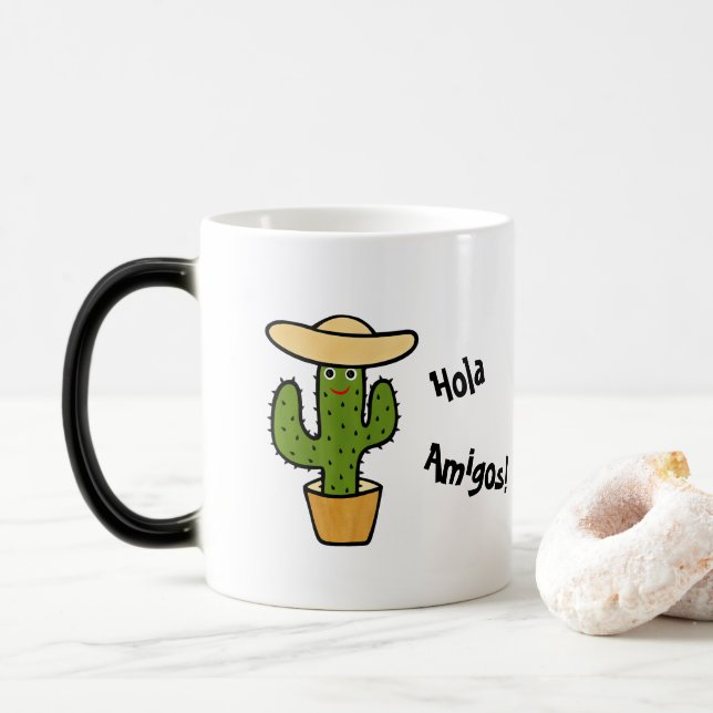 Taza Mágica Cactus mexicanos verdes (Con donut)
