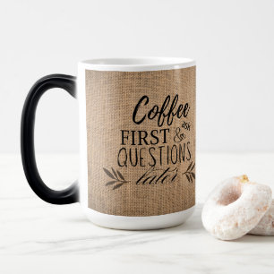 Taza Mágica Café de Burlap de Cute Country